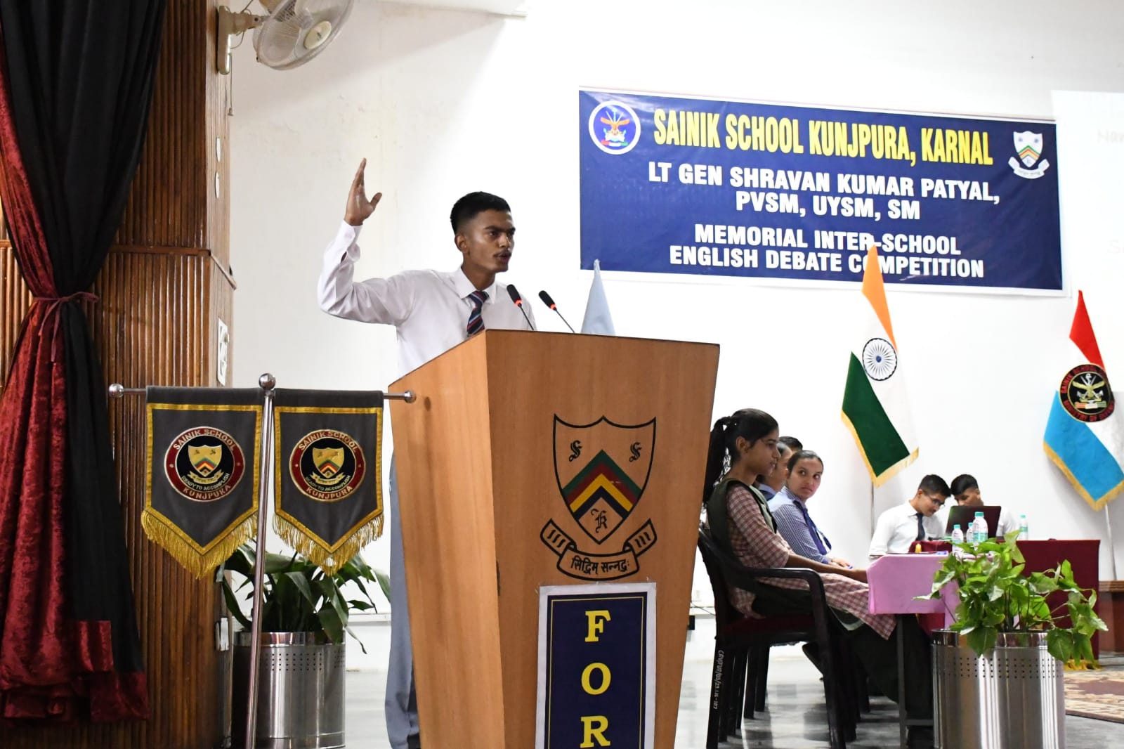 Maj Gen Shravan Kumar Patyal, PVSM, UYSM, SM, PhD Memorial Inter-School English Debate